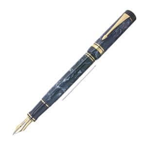 PARKER パーカー 万年筆 デュオフォールド マーブルブルー 正規品が激安通販 パーカー デュオフォールド センテニアル 18F マーブルブルー ケース有 筆記具