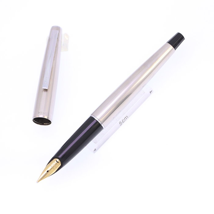 中古)PILOT パイロット 万年筆 格子柄 ステンレス シグネチャー（商品