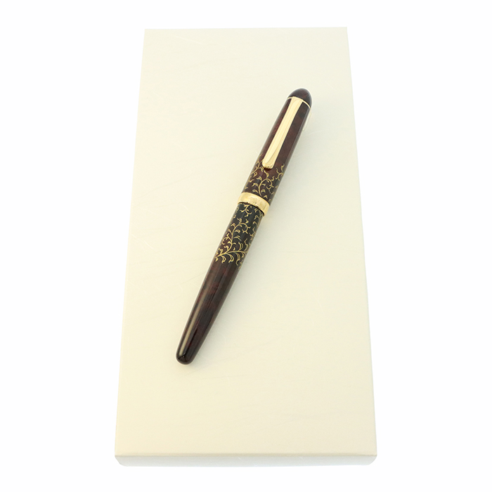 中古)NAKAYA 中屋万年筆 万年筆 ブライヤー 唐草 沈金2 軟中字（商品ID