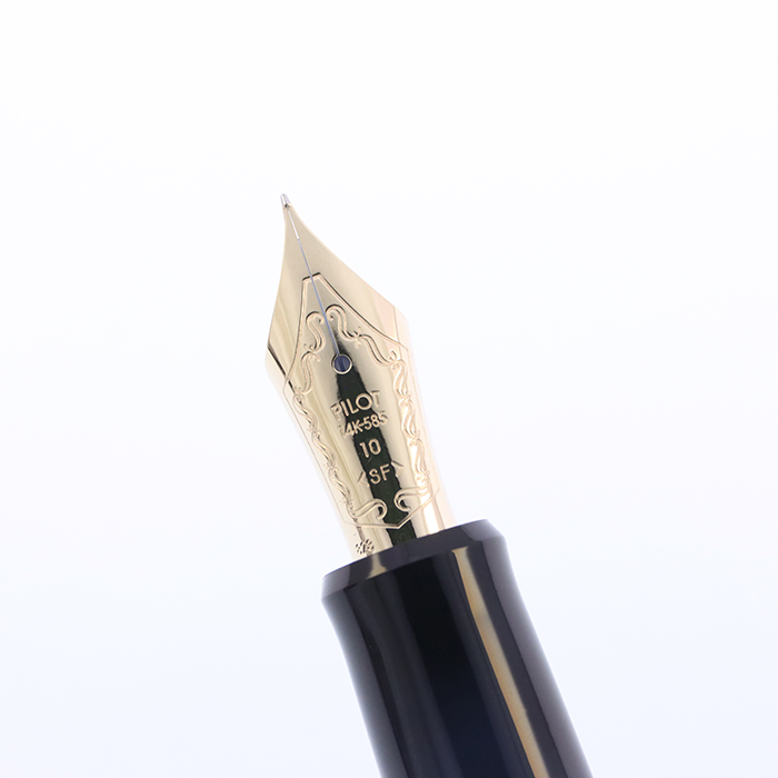 中古)PILOT パイロット 万年筆 カスタム742 ブラック 軟細字（商品ID